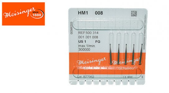 Meisinger Round Carbide Bur-High Speed(Size 008) 5PCS