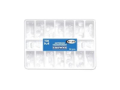 Dental Anterior Transparent Crown Forms Kit - 64 Pcs, Temporary Crowns, TOR VM Style